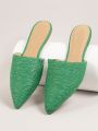 Bright Pointy Toe Casual Backless Flats