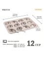 CHEFMADE Muffin Cake pan, 12-Cavity Non-Stick Lemon-Shaped Bakeware for Oven Baking (Champagne Gold)