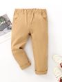 SHEIN Kids Academe Toddler Boys Solid Tapered Pants