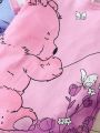 Baby Boys' Cartoon Bear Printed Striped Short Sleeve Romper