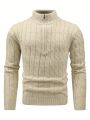 Men's Solid Colored Stand Collar Sweater