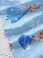 SHEIN Kids QTFun Toddler Girls' Long Sleeve Cartoon Princess Printed Dress For Autumn And Winter