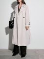 Anewsta Woven Double Button Trench Coat