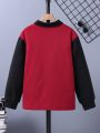 SHEIN Kids Academe Boys' Color Block Polo Shirt, For Kids Aged 8-16