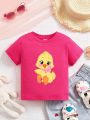 Baby Girls' Casual Easter Cartoon Animal Print T-shirt For Summer