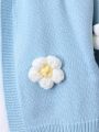 Teen Girls' 3d Floral Cardigan