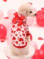 PETSIN Valentine's Day Heart Shaped Bowknot Pet Hoodie Sweatshirt
