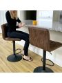 SUPERJARE Bar Stools Set of 2-360° Swivel Barstools with Back, Adjustable Height Bar Chairs