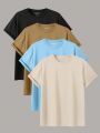 Men's Solid Color Round Neck Short Sleeve T-Shirt
