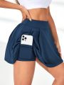 Tennis Casual 2-In-1 Sporty Yoga Skorts With Side Pockets
