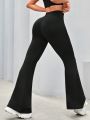 Daily&Casual High Waisted Criss-Cross Flare Sports Pants For Workout