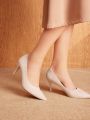 SHEIN BIZwear Solid Pointed Toe Women's Fashionable High Heeled Single Shoes