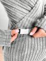 SHEIN Maternity Nursing Top And Pajama Set With Crisscross Design