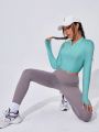 Daily&Casual Women's Zipper Half Placket Sweat-Wicking Quick-Drying Sports Sweatshirt