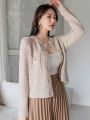 DAZY Button Up Cardigan With Double Pockets On Top