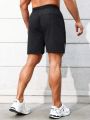 Men's Drawstring Waist Dumbbell Printed Athletic Shorts