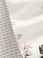 SHEIN Kids SUNSHNE Toddler Girls' Holiday Floral Print Tiered Ruffle Hem Dress