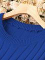 Plus Size Solid Color Honeycomb Knit Sweater Dress