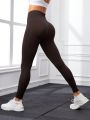 SHEIN Yoga Basic Wide Waistband Yoga Workout Leggings