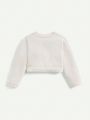 Cozy Cub Baby Girls' Loose Fit Cardigan Sweater With Button Front And Long Sleeves, College Style