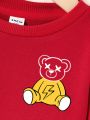 Baby Girls And Children'S Casual Cartoon Pattern Long-Sleeved Round Neck Sweatshirt Suitable For Autumn And Winter