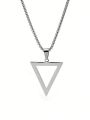 1 Stainless Steel Silver Inverted Triangle Men's Necklace