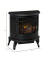 HOMCOM Electric Fireplace Stove with Realistic Flame, Fireplace, White