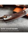 Kitchen Knife, Hand Made Forged Mongolian Knife Mutton Damascus Pattern Sharp Fixed Blade Knife