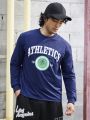 Football Men's Sports Long Sleeve Shirt With Letter Printing
