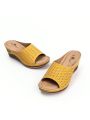 Women's Vintage Stitching Open Toe Fish Mouth Orthopedic Sandals Slope Heel Thick Bottom Slip On Wedge Slippers Arch Support Casual Comfortable Sandals