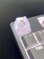 1pc Cute Translucent White Abs Resin Love Heart Rhinestone Keycap For Mechanical Keyboard Decoration