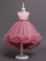 Young Girl's Glitter Mesh Tutu Dress With Bow Decoration For Party, Casual Wear, Wedding
