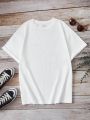 Teen Girls' Casual Cartoon Face Slogan Print Short Sleeve T-Shirt Suitable For Summer
