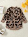 Baby Boys' Long Sleeve Leopard Print Jumpsuit Sweater