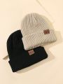 Morgan Mondays Co 2pcs Outdoor Leisure Labelless Knitted Beanie Hat
