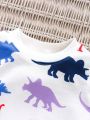 SHEIN Kids EVRYDAY Young Boy Dinosaur Print Sweatshirt & Sweatpants