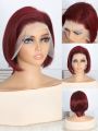 Pixie Cut Human hair wig 99j Burgundy color Short Bob Wig Human Hair 13x4 Lace Frontal Wig Top Quality Bob Wig For Women