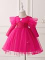 Baby Girl Tulle Spliced Fluffy Party Dress Formal Dress Clothing