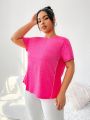 Daily&Casual Plus Size Color Block Short Sleeve Sports T-Shirt