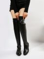 Women's Over-the-knee Boots, Flat-heeled, Winter New Style, Autumn And Winter, Slim-fitting Riding Boots
