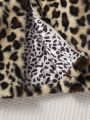 Baby Girl Leopard Print Hooded Fleece Winter Coat