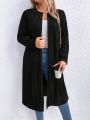 SHEIN LUNE Plus Solid Open Front Coat