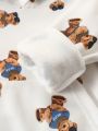 Baby Boy Bear Print Kangaroo Pocket Hoodie & Sweatpants