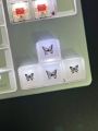 1pc Cute Multicolor Translucent Butterfly Keycap Made Of Abs Resin Suitable For Mechanical Keyboard Decoration