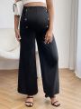 SHEIN Pregnant Women Adjustable Waist Buttoned Trousers
