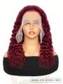 99j Burgundy Deep Wave Human Hair Wigs 13*6 Transparent Lace Front Wig With Baby Hair Pre Plucked For Women