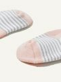 Cozy Cub 5pairs/set Cute Striped Baby Terry Socks With Fold-over Cuffs