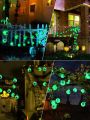 12pcs Halloween Lights, 12 LED Waterproof Halloween Eyeball String Lights, Holiday Decoration Scary with 8 Modes Steady/Flickering Lights, Halloween Indoor/Outdoor for Party Garden Yard Decor, Green
