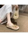 Women's Fisherman Shoes Breathable, Lightweight, And Stylish Net Flat Loafers With Hollow Peas Pattern And Slip-on Design