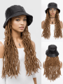 Ombre Faux Locs Braided Synthetic Wig Braiding Braids Hair Extensions With Summer Foldable Bucket Hat